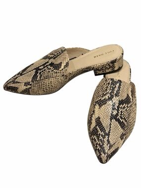 COLE HAAN ROCCIA SNAKE Piper Mule Loafer WOMENS LEATHER Mini Heel Size 7